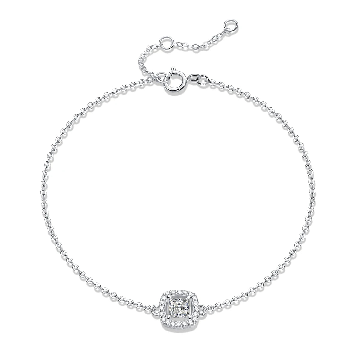 sterling silver jewelry - Rose Silver Bracelet SLM0047B-silver-19cm front view