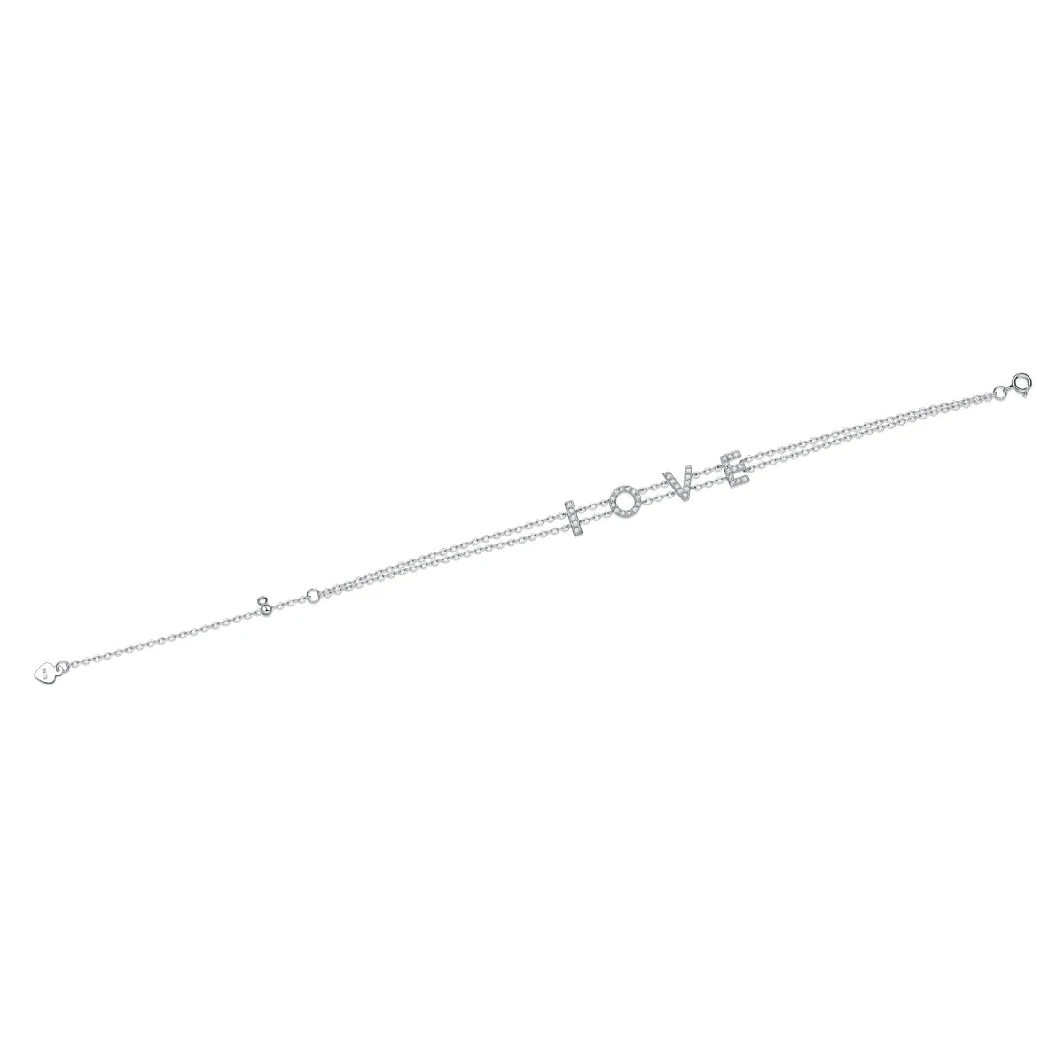 sterling silver jewelry - Rose Silver Bracelet SLM0052B-silver-19cm open view