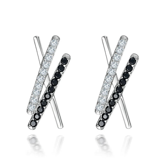 sterling silver jewelry - 925 Black Silver Earring SLM0017E-catalogue front view