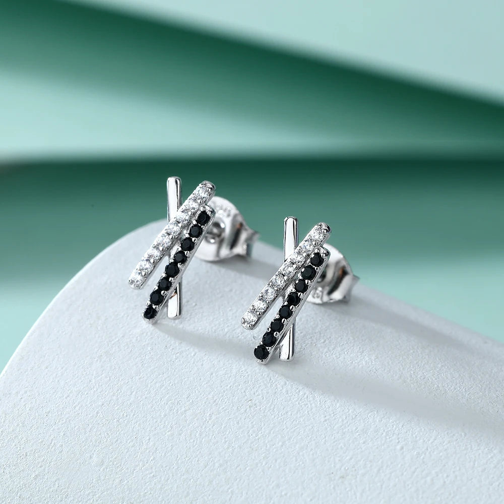 sterling silver jewelry - 925 Black Silver Earring SLM0017E-catalogue open view