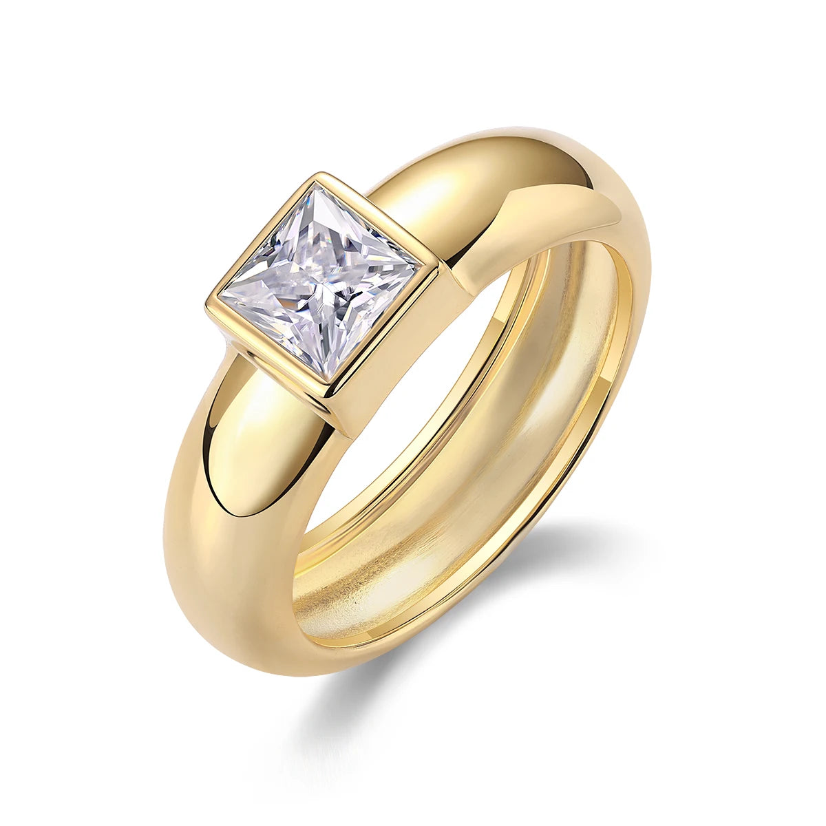 sterling silver jewelry - Gold Silver Ring SLM0125R-Gold-9 front view