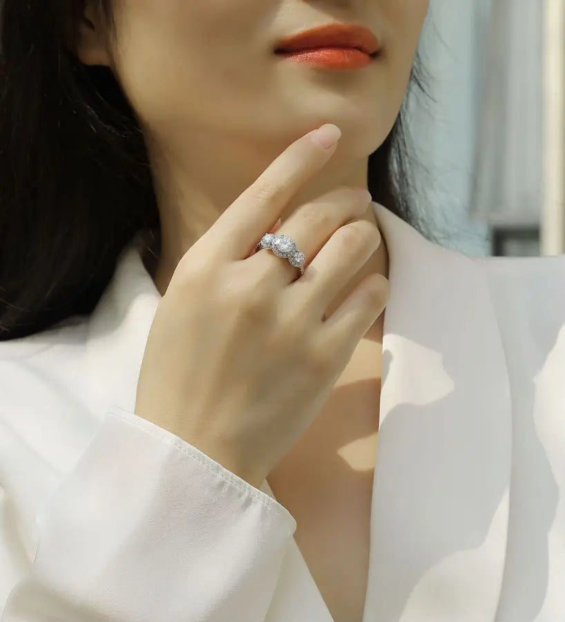 sterling silver jewelry - Ring SLM0117R-White-6 detail view