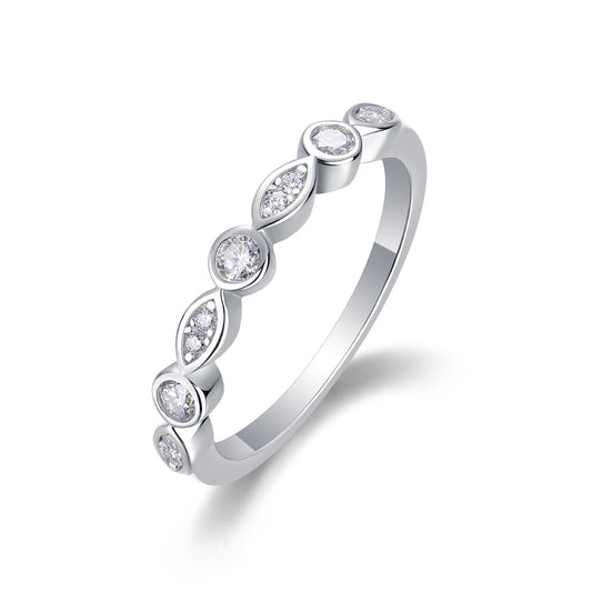 sterling silver jewelry - Silver Ring SLM0133R-Pink-5 front view