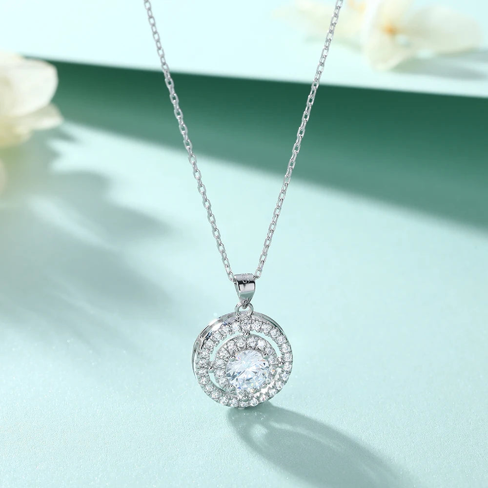 sterling silver jewelry - 925 Silver Pendant Necklaces SLZ0004N-Rhodiun side view