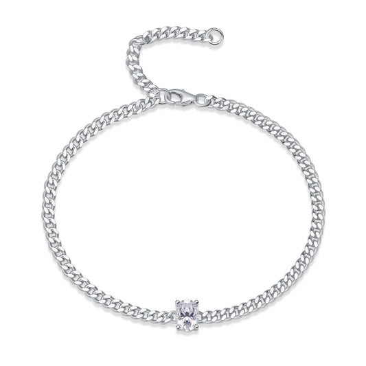 sterling silver jewelry - 925 Silver Bracelet SLM0065B-silver-16.5cm front view