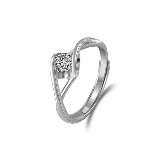 sterling silver jewelry - Silver Ring SLM0001R-0.3CT-AJ front view