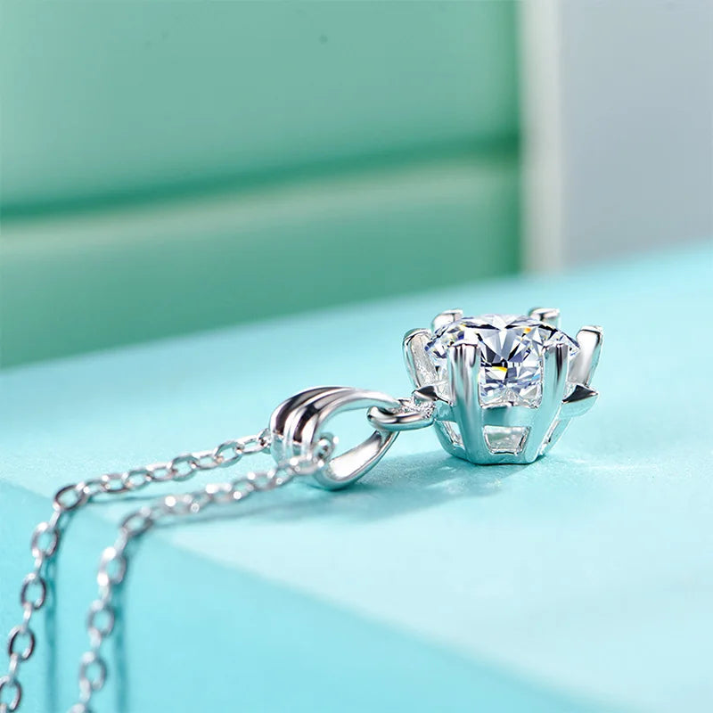 sterling silver jewelry - 925 Silver Pendant Necklace SLM0002N-5.0 CT-45cm AJ side view