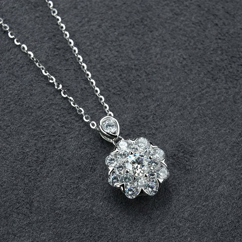 sterling silver jewelry - 925 Silver Pendant Silver Jewelry SLM0003N-Snowflake-40-45cm AJ open view