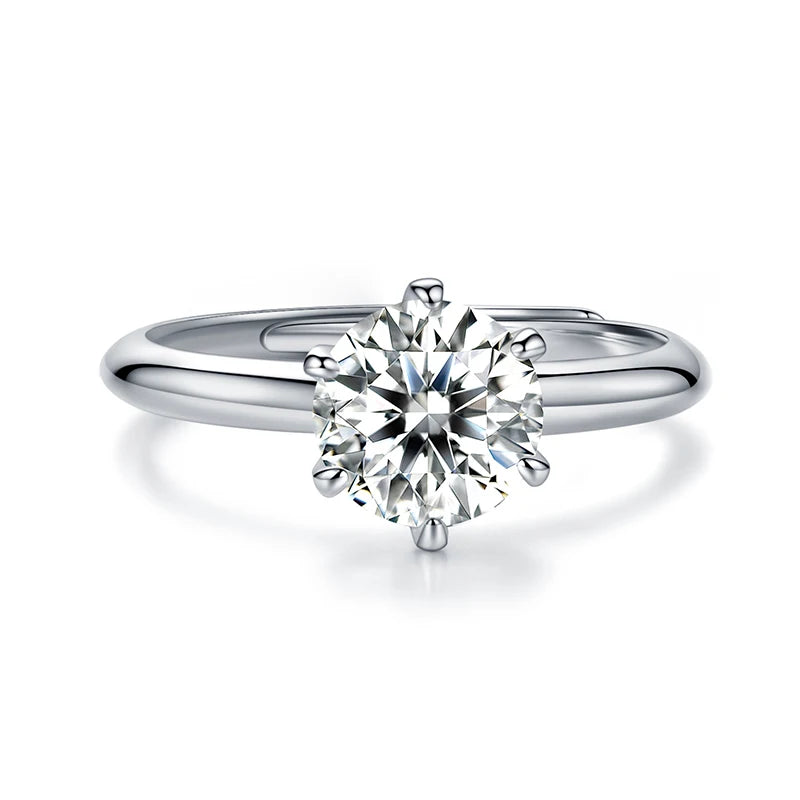 sterling silver jewelry - 925 Silver Ring SLM0002R-1.0 CT-AJ open view