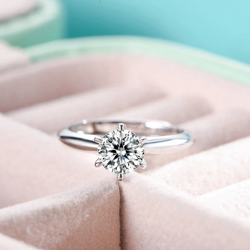 sterling silver jewelry - 925 Silver Ring SLM0003R-1.0 CT-AJ detail view