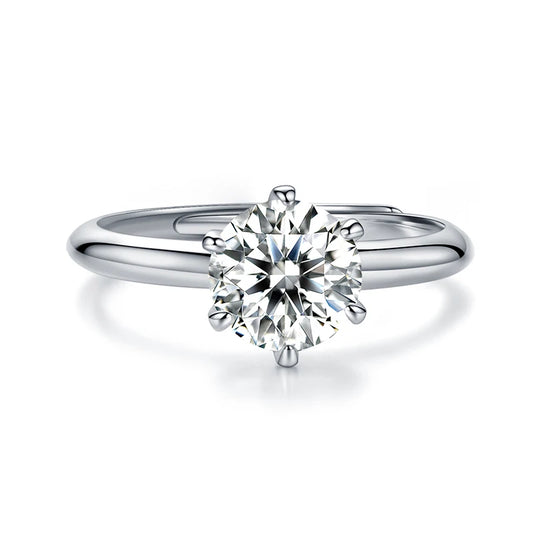 sterling silver jewelry - 925 Silver Ring SLM0003R-1.0 CT-AJ front view
