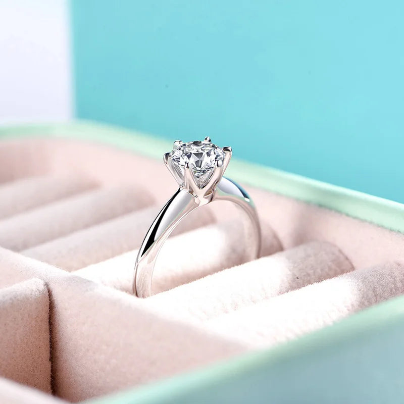 sterling silver jewelry - 925 Silver Ring SLM0003R-1.0 CT-AJ side view