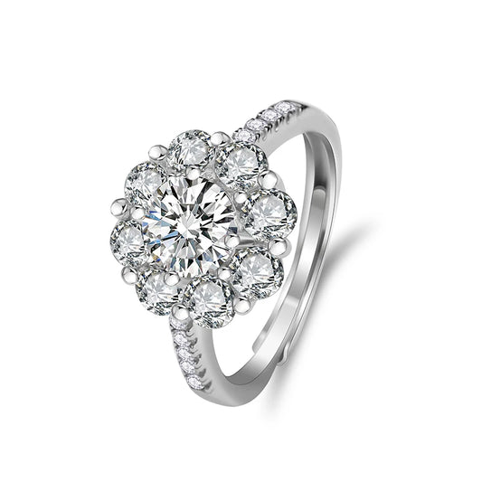 sterling silver jewelry - 925 Silver Rings SLM0005R-1.0 CT-AJ front view