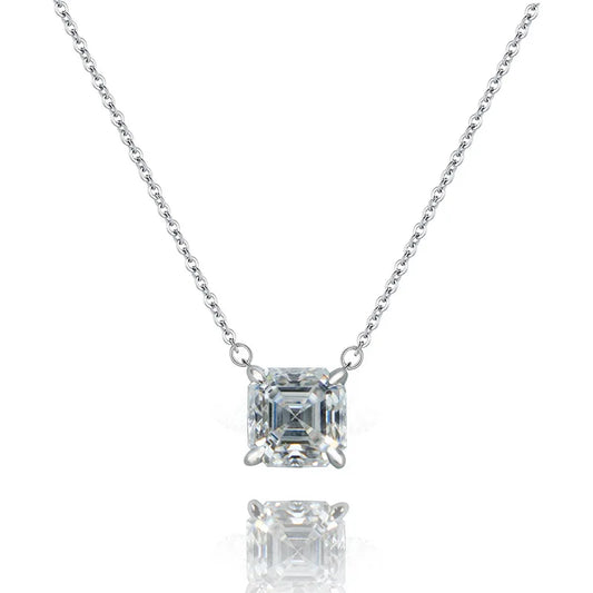 sterling silver jewelry - 925 White Silver Necklace SLM0005N-White-40-45cm AJ front view