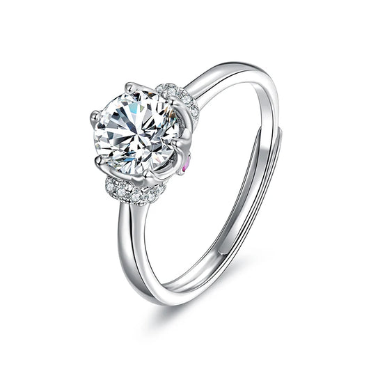 sterling silver jewelry - 925 Silver Ring SLM0007R-2.0 CT-AJ front view