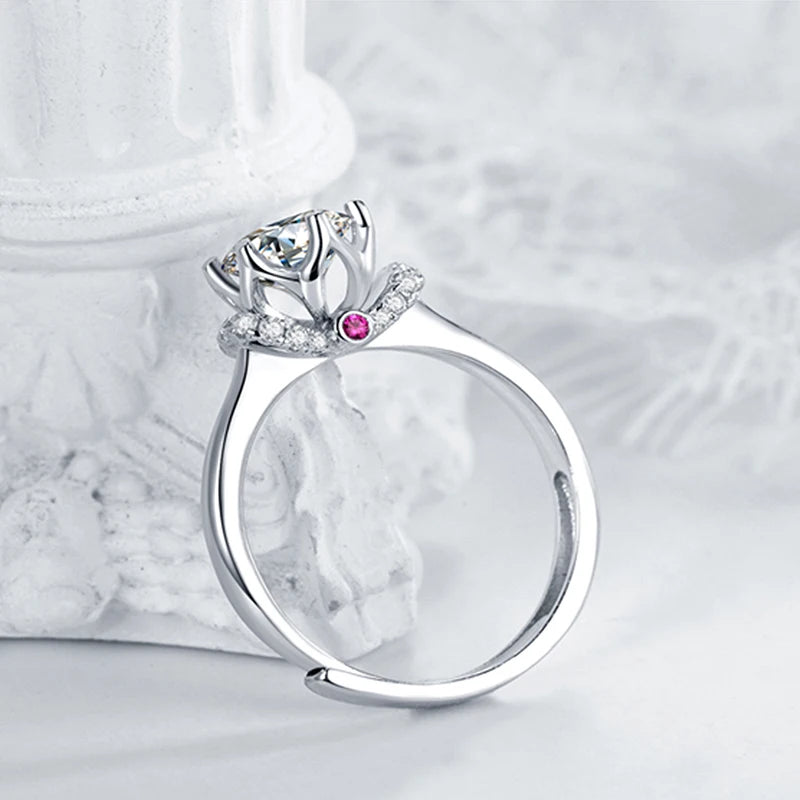 sterling silver jewelry - 925 Silver Ring SLM0007R-2.0 CT-AJ open view