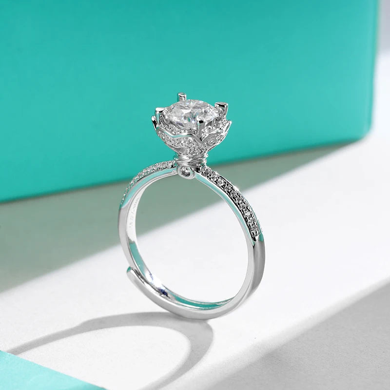 sterling silver jewelry - 925 Silver Ring SLM0011R-1.0 CT-AJ side view