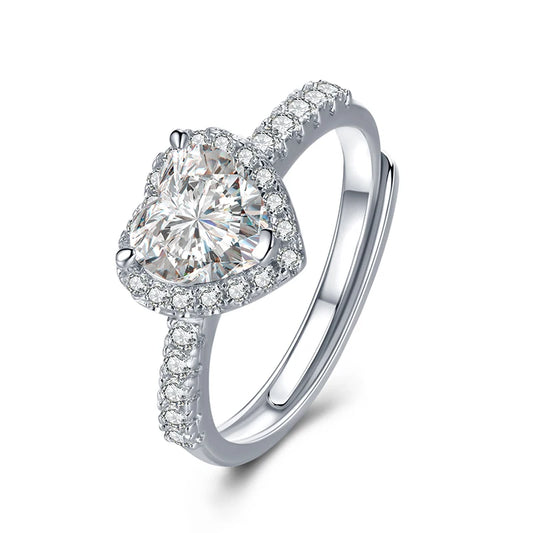 sterling silver jewelry - 925 Silver Ring SLM0012R-1.0 CT-AJ front view