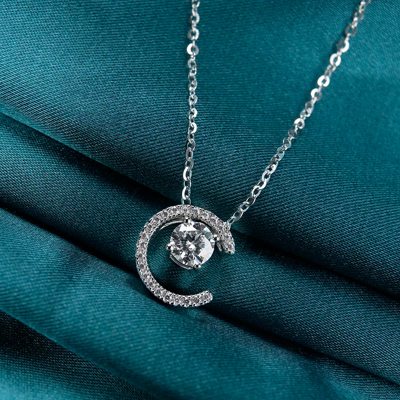 sterling silver jewelry - 925 Silver Pendant Necklace SLM0008N-Letter C-40-45cm AJ detail view