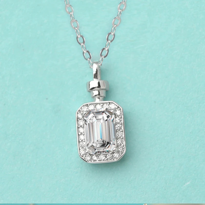 sterling silver jewelry - 925 Silver Pendant Necklace SLM0011N-1 CT-40-45cm AJ side view