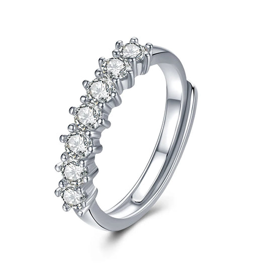 sterling silver jewelry - 925 Silver Ring SLM0013R-0.1 CT*7-AJ front view