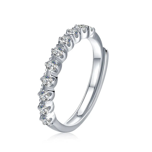 sterling silver jewelry - 925 Silver Ring SLM0014R-0.04 CT*10-AJ front view