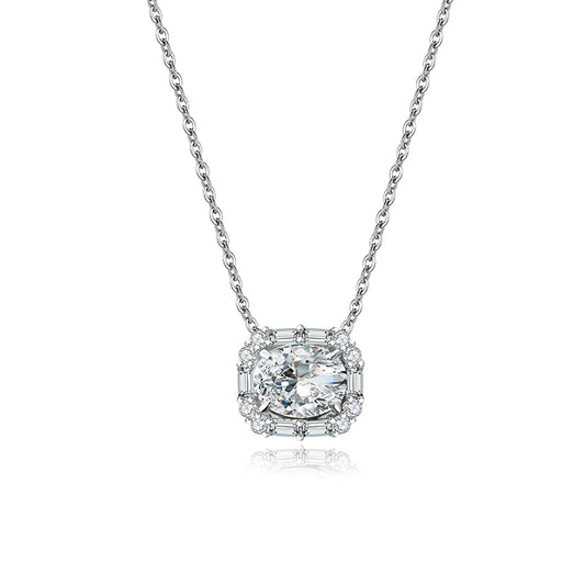 sterling silver jewelry - 925 Silver Pendant Necklace SLM0013N-2 CT-40-45cm AJ front view