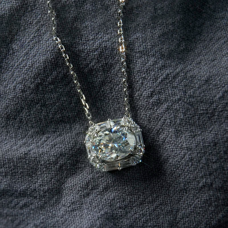 sterling silver jewelry - 925 Silver Pendant Necklace SLM0013N-2 CT-40-45cm AJ side view