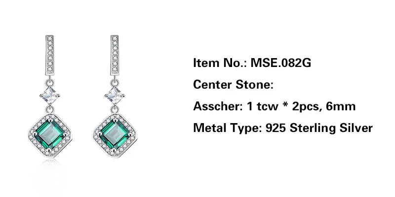 sterling silver jewelry - 925 Silver Earrings SLM0001E-Green detail view