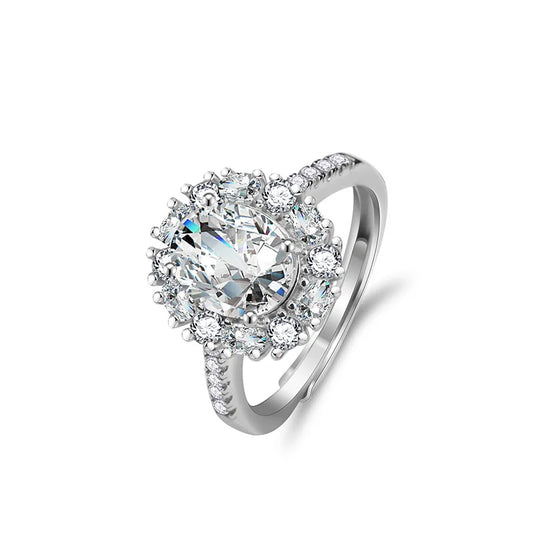 sterling silver jewelry - Silver Ring SLM0016R-2.0 CT-AJ front view