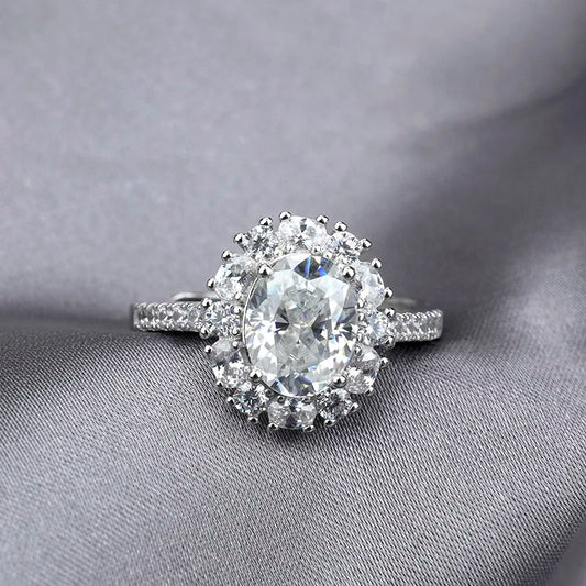 sterling silver jewelry - Silver Ring SLM0016R-2.0 CT-AJ open view