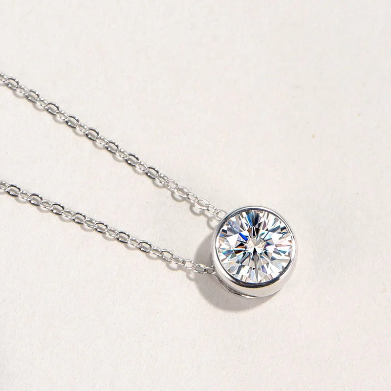 sterling silver jewelry - Silver Pendant Necklace SLM0019N-0.5 CT-40-45cm AJ detail view