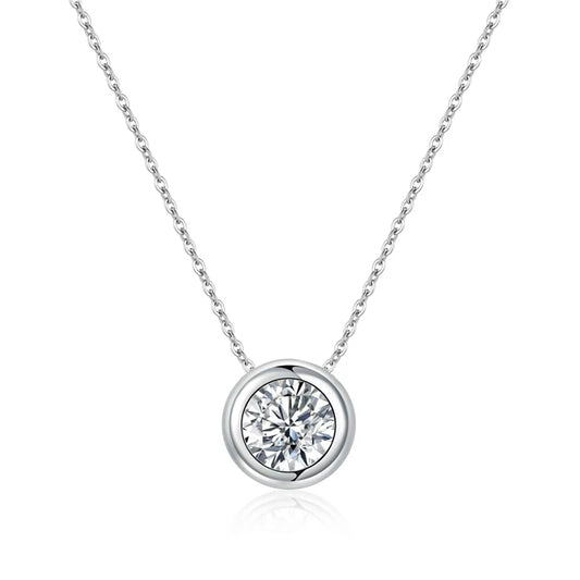sterling silver jewelry - Silver Pendant Necklace SLM0019N-0.5 CT-40-45cm AJ front view