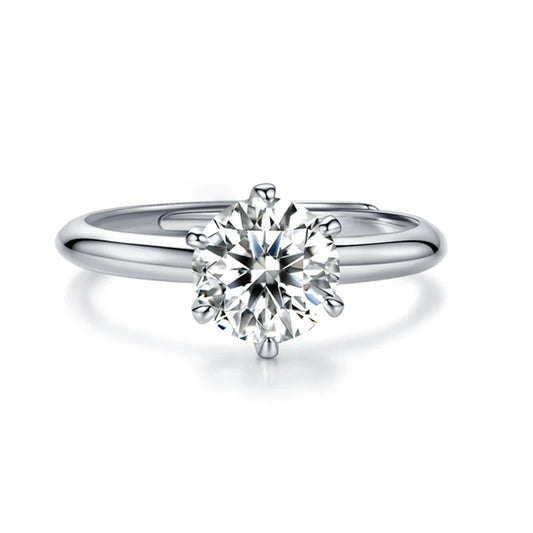 sterling silver jewelry - 925 Silver Ring SLM0018R-1.0 CT-AJ front view