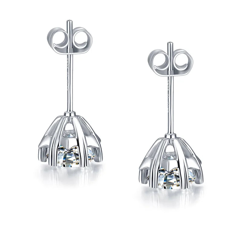 sterling silver jewelry - Silver Earrings SLM0003E-0.1 CT * 2 open view