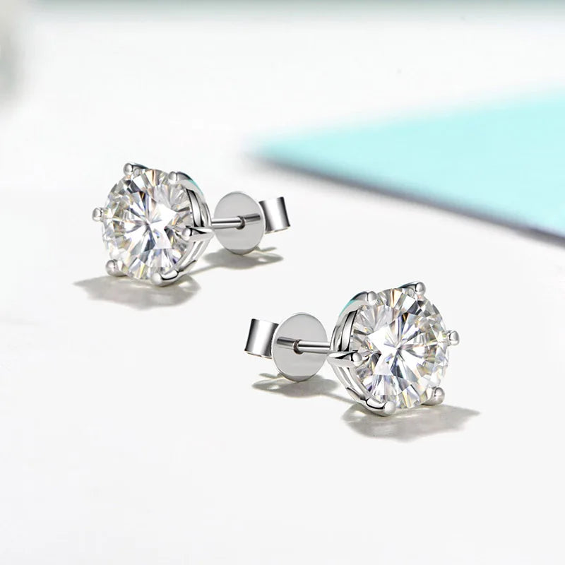 sterling silver jewelry - 925 Silver Earrings SLM0005E-1 CT * 2 detail view