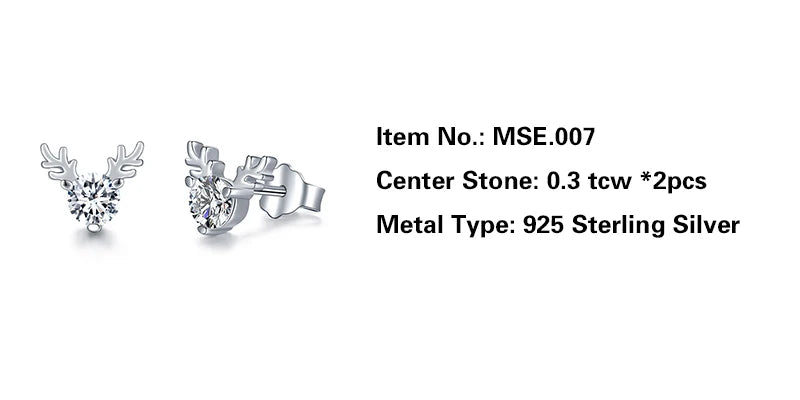 sterling silver jewelry - 925 Silver Earrings SLM0007E-0.3 CT * 2 detail view