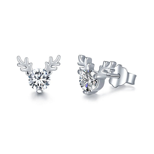 sterling silver jewelry - 925 Silver Earrings SLM0007E-0.3 CT * 2 front view