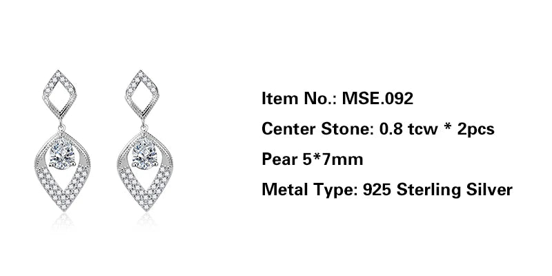 sterling silver jewelry - 925 Silver Earrings SLM0009E-0.8 CT * 2 detail view