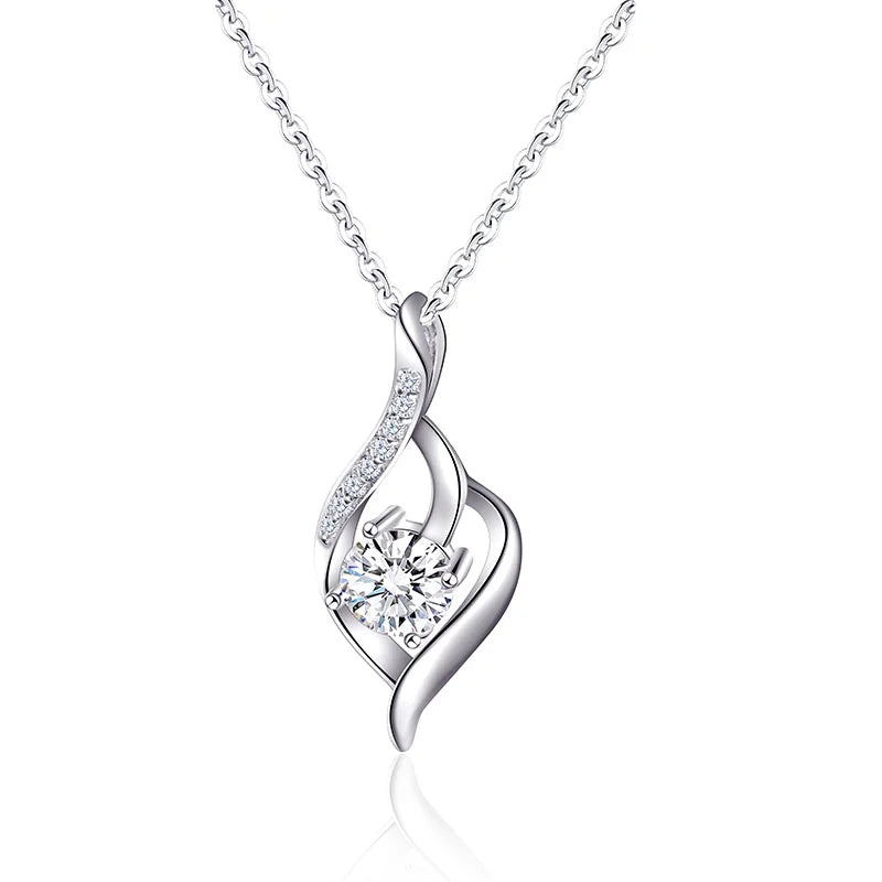 sterling silver jewelry - 925 Silver Pendant Necklace SLM0023N-1 CT-45cm AJ front view