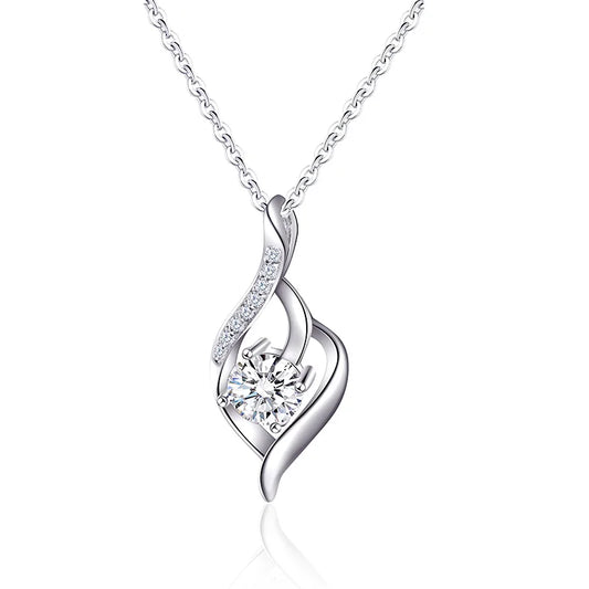 sterling silver jewelry - 925 Silver Pendant Necklace SLM0023N-1 CT-45cm AJ front view