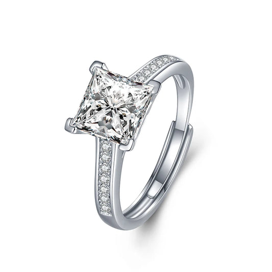 sterling silver jewelry - 925 Silver Ring SLM0023R-1.0 CT-AJ front view