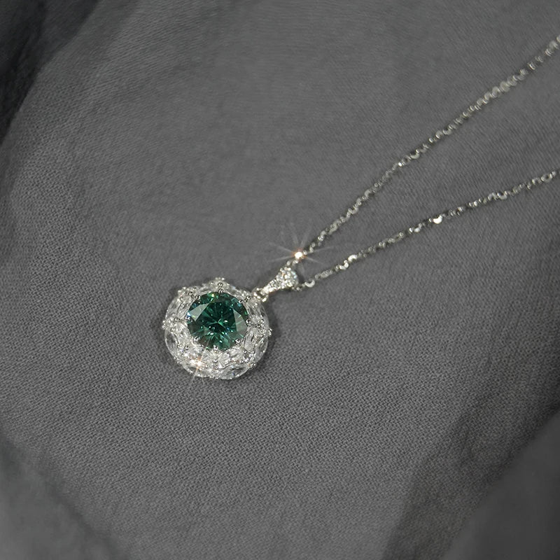 sterling silver jewelry - 925 Silver Blue Necklace Pendant SLM0024N-Green-40-45cm AJ product view 05