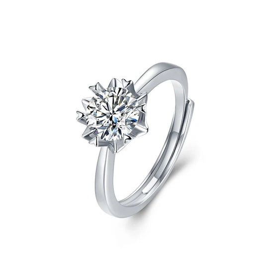 sterling silver jewelry - 925 Silver Ring SLM0025R-1.0 CT-AJ front view