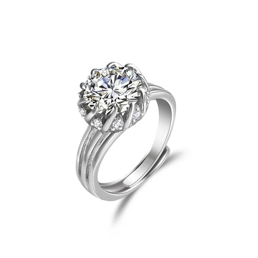 sterling silver jewelry - 925 Silver Ring SLM0026R-3.0 CT-AJ front view