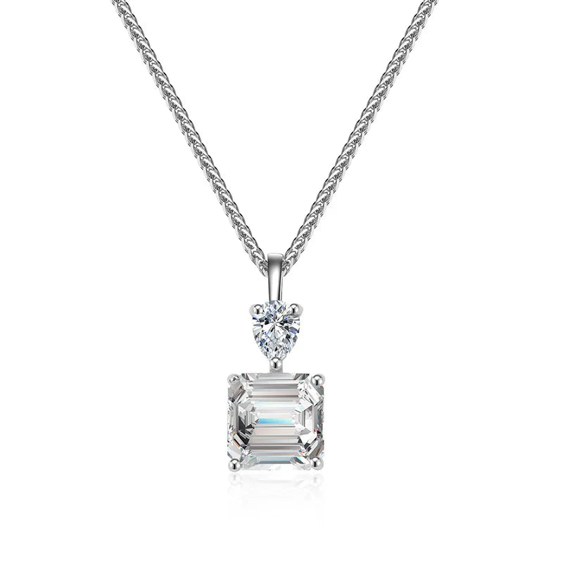 sterling silver jewelry - 925 Silver Necklace Pendant SLM0032N-White-40-45cm AJ front view