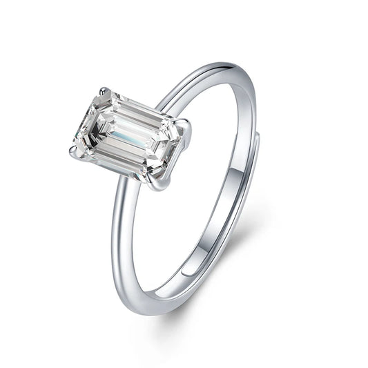 sterling silver jewelry - 925 Silver Ring SLM0027R-1.0 CT-AJ front view