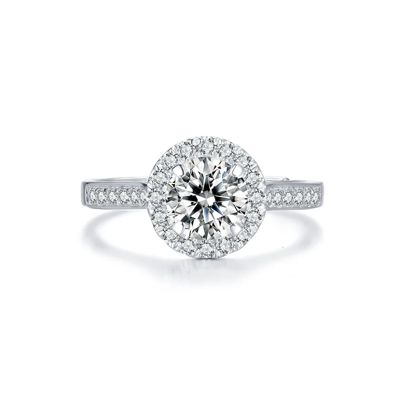 sterling silver jewelry - 925 Silver Ring SLM0015R-1.0 CT-AJ open view