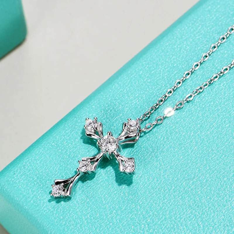 sterling silver jewelry - 925 Silver Pendant Necklace SLM0007N-0.2 CT-40-45cm AJ side view