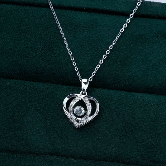 sterling silver jewelry - Silver Pendant Necklace SLM0035N-White-40-45cm AJ open view